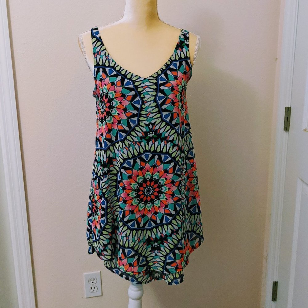 Neon Print Tank Mini Dress